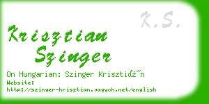 krisztian szinger business card